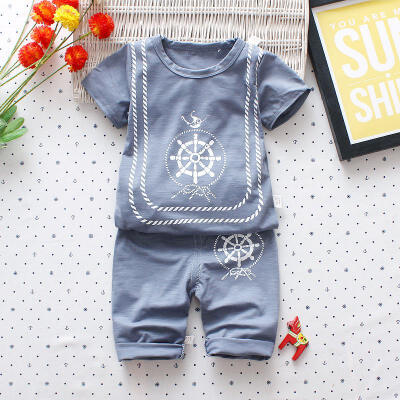 

Children Boys Sets Short Sleeve Suit With Cartoon Pattern Toddler Kids Clothing Baby Costume