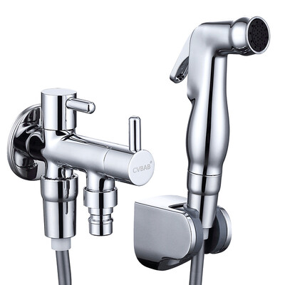 

CVBAB toilet flusher pressurized spray gun faucet copper three-way angle valve one into two out double angle valve bidet set CV3114