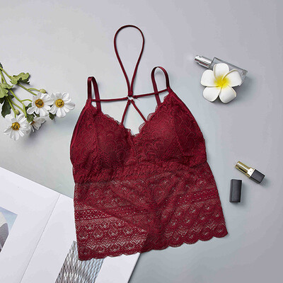 

Summer Sexy Womens Tank Tops Bustier Bra Lace Vest Crop Top Beauty Back Bralette Top