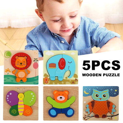 

5Pcs 3D puzzle childrens wooden toys Jigsaw puzzle