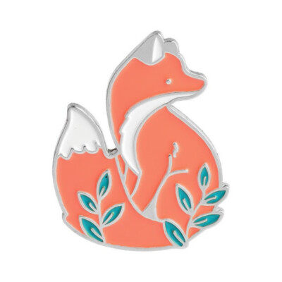 

Cute Animal Woodland Fox Enamel Brooch Pin Red Fox Lapel Pin Denim Jacket Pin