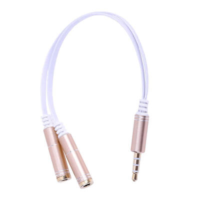 2in1 35mm Stereo Audio Male to 2 Female Headphone Microphone Y Splitter Audio Cable Cord Wire Adapter Happy with Your Friend