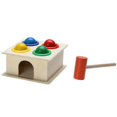 

YIWULAEducational Toys Wooden Hammering Ball with Hammer Box Color Cognitive Toy