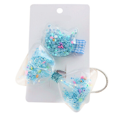 

2pcs Sets Children Girls Hairpin Fashion Concise Casual All-match Transparent Bow Cute Sweet Hair Clip Girl Hair Decoration