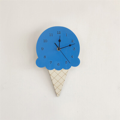 

Nordic Cartoon Ice Cream Clocks Home Decor Mute Kids Room Wall Decoration Cute Christmas Baby Best Ornament Gifts