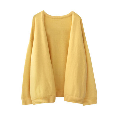 

Sweater Cardigan Women 2019 New Korean Loose Sweater Lady Coat Solid Knitting Outwear Female Casual Open Stitch Clothing