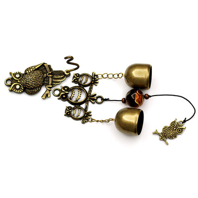 

1 Pc Copper Owl Wind Chimes Antique House Decoration Wind Chimes Luxurious Retro Wall Hanging Decoration Gift
