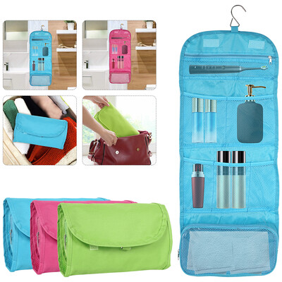 

Travel Cosmetic Storage MakeUp Bag Folding Toiletry Wash Organizer Hanging Pouch