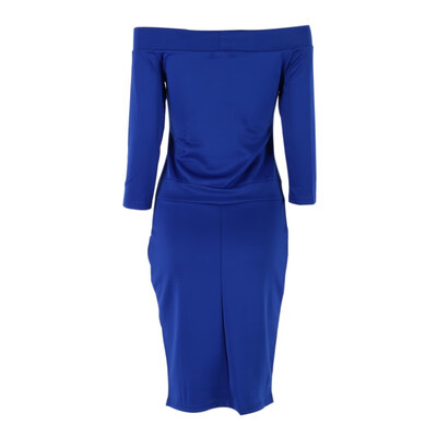 

2016 New Style Summer Dress Three Quarter Sleeve Slash Neck Womens Sexy Fashion Dresses Casual Party Night Blue Black Club Dress