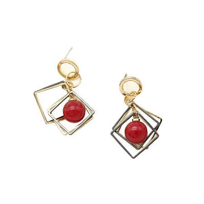 

1 Pair Women Korean Style Geometry Pendant Earring Girl Alloy Ear Rings Vintage Bohemian Drop Ear Studs