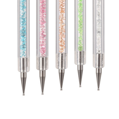 

〖Follure〗5PCS 2WayCrystal Dotting Manicure Tools Painting Dot Pen Nail Art Paint Set New