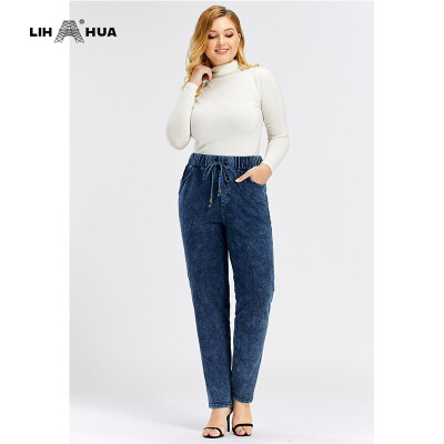 

LIH HUA Womens Plus Size Jeans stockinet high flexibility Slim Fit Jeans Casual Jeans