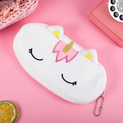 

Cute Unicorn Plush Pencil Case For Boys Girls Stationery Gift Big Capacity Zipper Pencil Bag School Office Supplies
