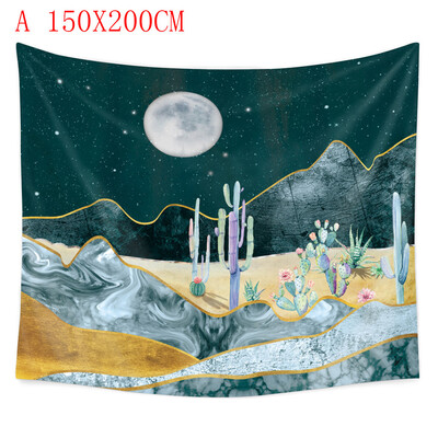 

Toponeto Cactus Tapestry Wall Hanging Moon&Cactus Plant Printed Tapestry Cactus Watercolor Tapestry