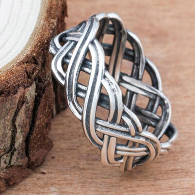 

Infinity Intertwined Cross Celtic Knot Ring Women Engagement Wedding Band viking jewelry Rings