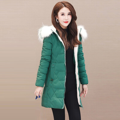

Tailored Fashion Women Outerwear Long Sleeve Zipper Tops Hooded Button Cotton-padded Coat