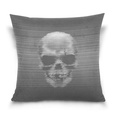 

ALAZA Throw Pillow Cover 16 X 16 inch Christmas Gift Cushion Cover with Human Skull Printed Pillowcase