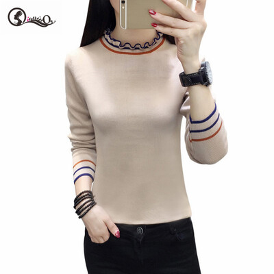 

2019 Knitted Women Turtleneck Sweater Pullovers Autumn Winter Basic Women Sweaters Slim Fit Pullover