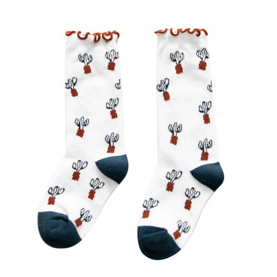 

1-12T Baby Girl Cute Socks Cartoon Print Cotton Long Socks Infant Children Soft Crib Leg Warmer