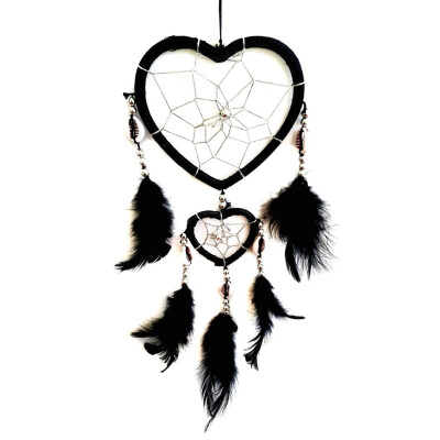 

Screaming Retail Price Handmade Heart Shape Dream Catcher With Feathers Wall Hanging Deco Ornament Game Gift