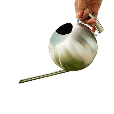 

1L Stainless Steel Watering Can Round Sprinkling Pot with Long Mouth Flower Plant Gardening Supplies