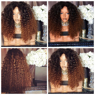 

Tailored Black Brown Curly Hair Wig Synthetic Water Wave Curly Long Hair Wigs Fashion
