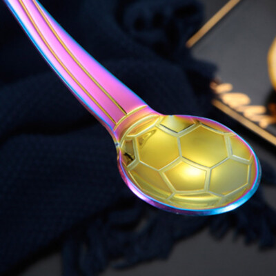 

1Pc Stainless Steel Soccer Pattern Creative Design Spoon Ice Cream Ice Cream Scoop Coffee Spoon