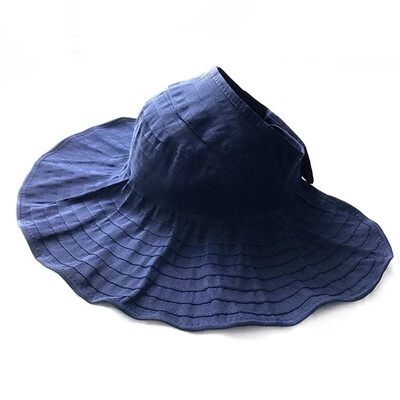 

Summer sun protection white sky top hat large eaves sunvisor hat has been collected folding UV-resistant casual hat wholesale