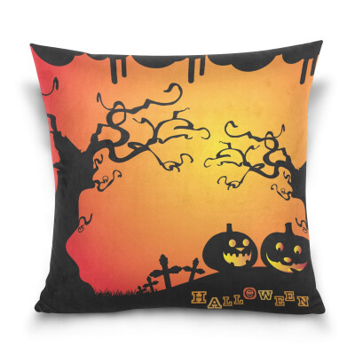 

ALAZA Thanksgiving Throw Pillow Cover 16 X 16 inch Cushion Cover with Halloween Background Printed Pillowcase