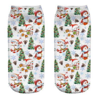 

Gobestart Casual Work Business Socks 3D Christmas Santa Elk Printing Medium Sports Socks