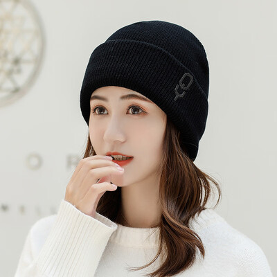 

2019 new Korean version of 100 men&women solid color letter autumn&winter warm cover knitting hat adult couple hat