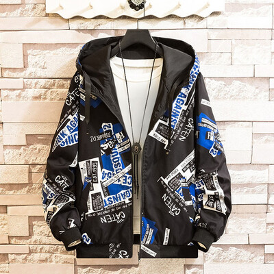 

Toponeto Mens Autumn Winter Camouflage Coat Letter Long Sleeve Double-faced Jacket