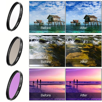 

Andoer 58mm Filter Kit UVCPLFLD Nylon Carry Pouch Lens Cap Lens Cap Holder Lens Hood Lens Cleaning Cloth
