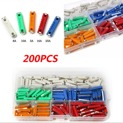 

200pcsSet Car Cutter Fuses 5-25AMP 6mm Diameter For Vintage Old Style EU Auto