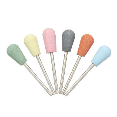 

6pcs Rubber Nail Drills Bits Nail Buffer Cuticle Cutter for Electric Nail Drill Manicure Pedicure Tools