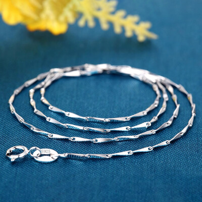 

High Quality Simple Chain Copper Plated Silver Necklace With Lobster Clasps Fit Men Women Pendant 6 Designs Jewelry