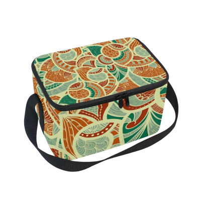 

ALAZA Insulated Lunch Box Modern Vintage Design Lunch Bag for Men Women Portable Tote Bag Cooler Bag