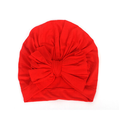 

All Season Sweet Baby Girl Hat With Bowknot Comfortable Cute Solid Color Candy Color Baby Turban Cap Elastic Infant Accessories