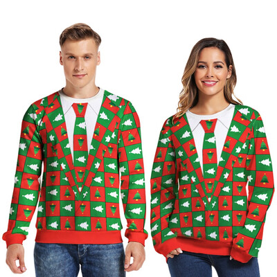 

Toponeto Couples New Autumn Winter Casual Long Sleeve Christmas Tops Blouse Sweatshirt