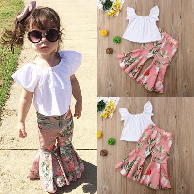 

Kids Baby Girl Outfit Sets Shirt T-shirt TopsFlower Long Pants Clothes