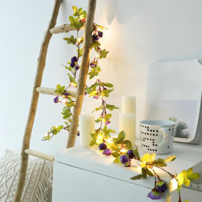 

2 Meters Fake Flower String Fairy Lights Christmas Tree Wedding Party Decor