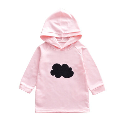 

Autumn Kids Girl Clothes Baby Cloud Print Hoodie Sweatshirts Dress Casual Toddler Long Sleeve Outerwear Clothing 1-6y