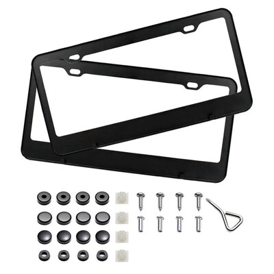 

Stainless Steel License Plate Frame WhiteBlack Car License Plate Cover for
