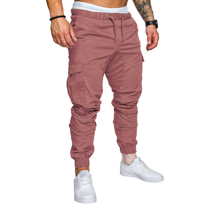 

Gobestart Men Sweatpants Slacks Casual Elastic Joggings Sport Solid Baggy Pockets Trousers
