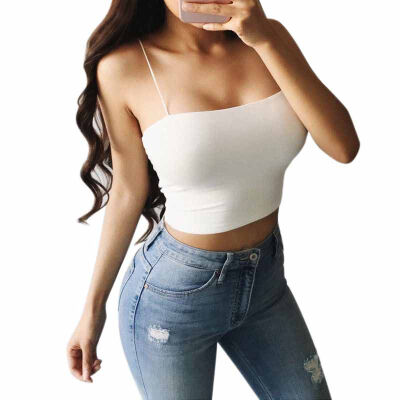 

Women Versatile Sweet Cotton Summer Off Shoulder Slim Camisole Solid Color Sexy Strap Camisole