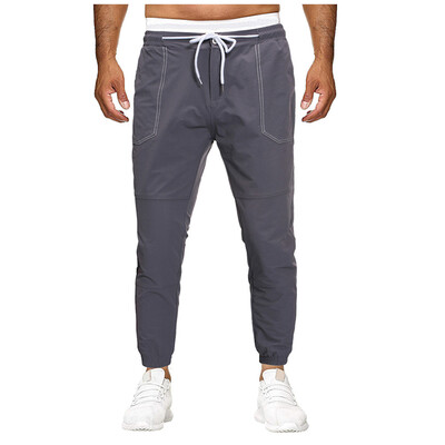 

Gobestart Men Pocket Pure Color Overalls Casual Pocket Sport Work Casual Trouser Pants