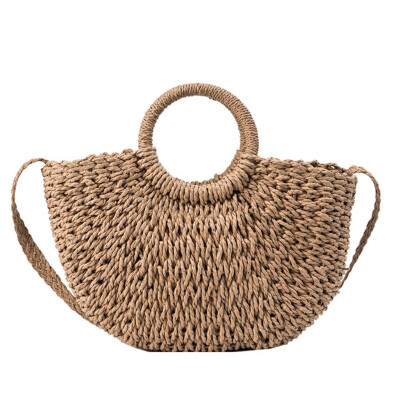 

Tailored Women 2019 New Straw Messenger Bag Woven Shoulder Bag Holiday Beach Handbag