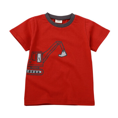 

Summer Boys T-Shirt Short Sleeve T-Shirts For Kids Cartoon Excavator Printed Tops Tees Shirts Casual Blouse Kids Clothes