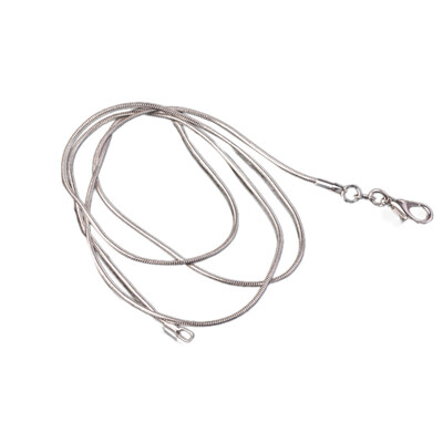 

Fashion 1pcs 925 Sterling Silver Smooth Snake Chain Necklace With Lobster Clasps Jewelry
