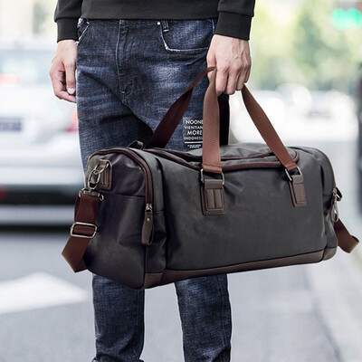 

Men Leather Duffle Weekend Bag Gym Travel Bag Luggage Leather Handbag Holdall